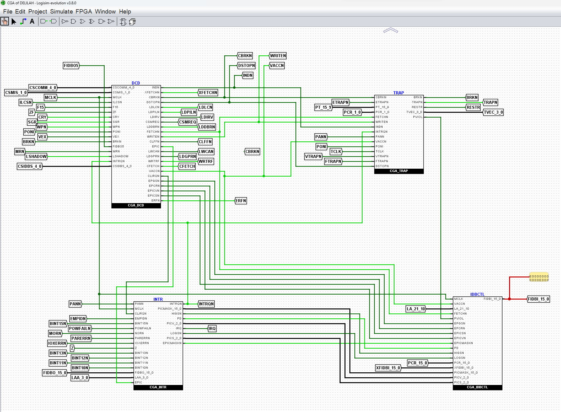Logsim schematic - part of DELILAH 