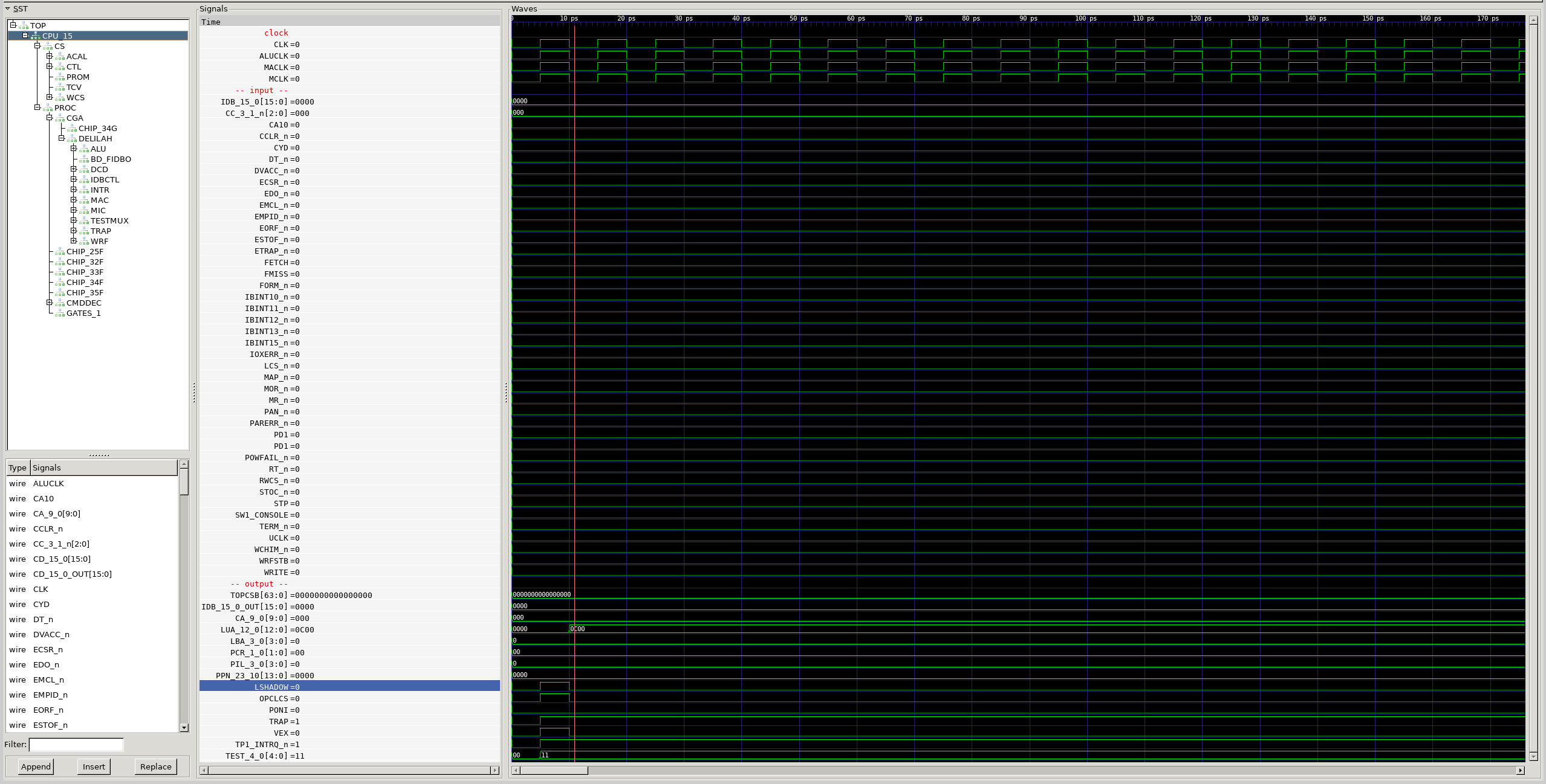 Screenshot from GTKWave
