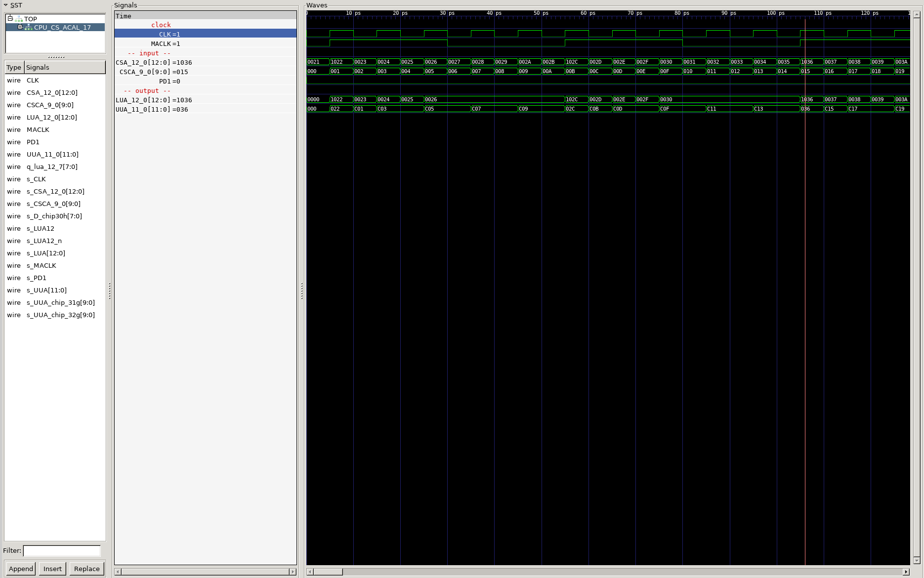 Screenshot from GTKWave