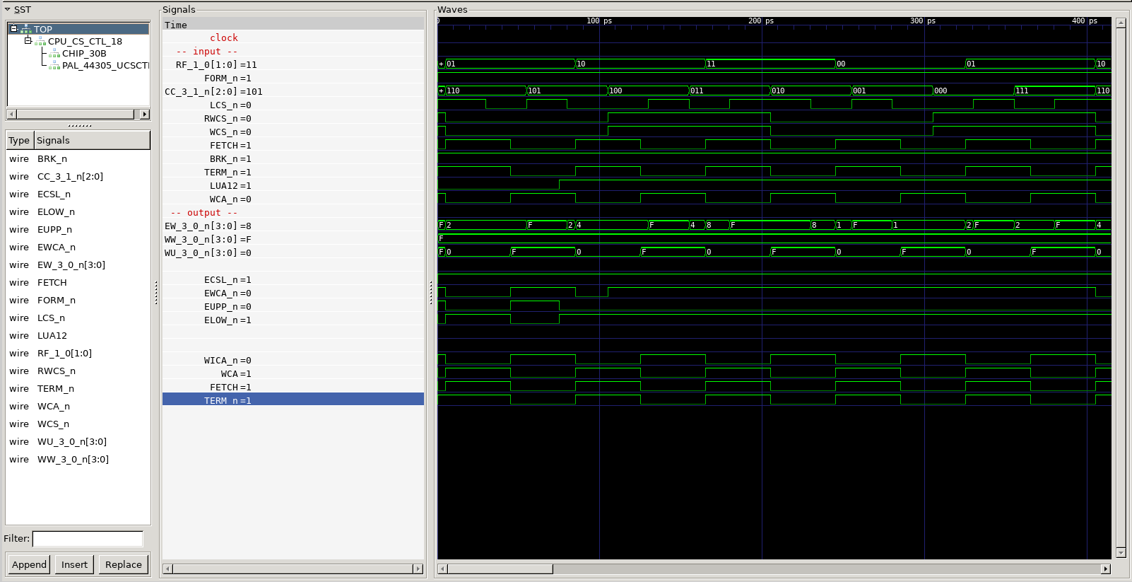 Screenshot from GTKWave