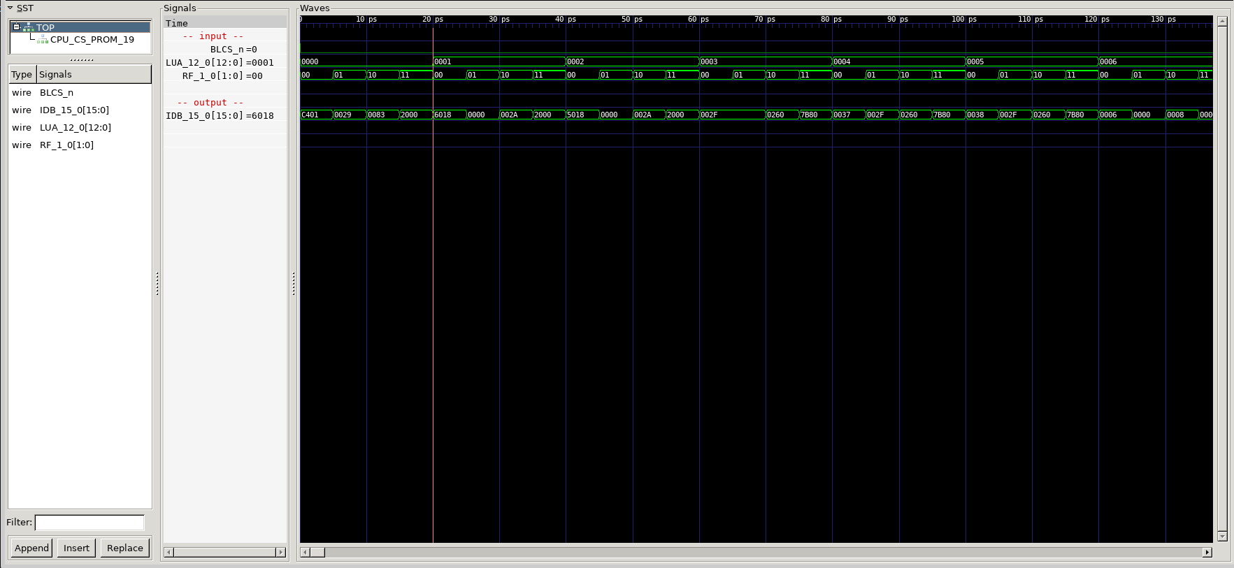 Screenshot from GTKWave