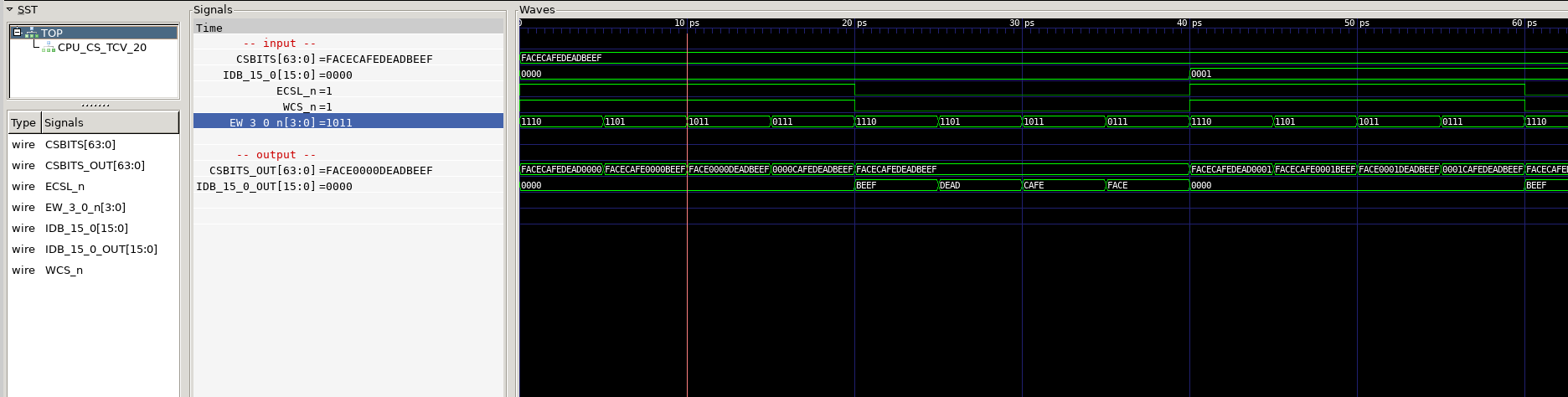 Screenshot from GTKWave