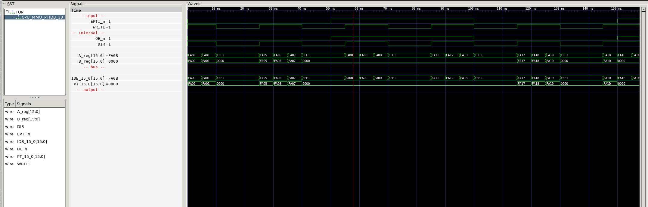 Screenshot from GTKWave