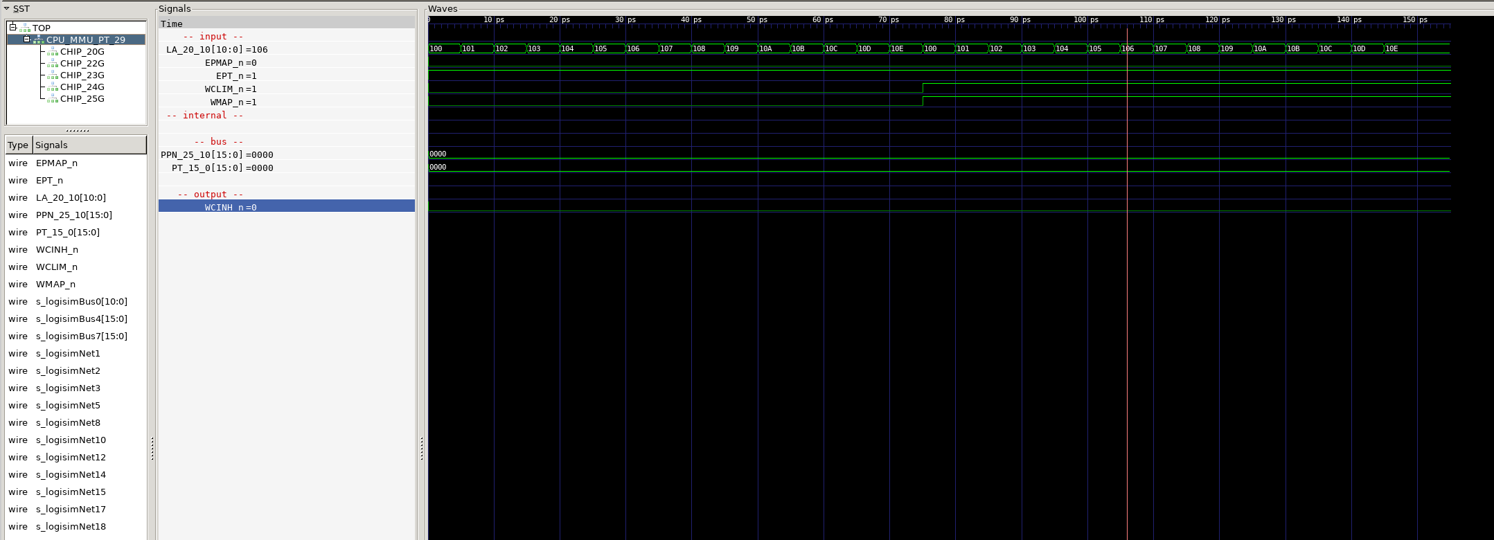 Screenshot from GTKWave