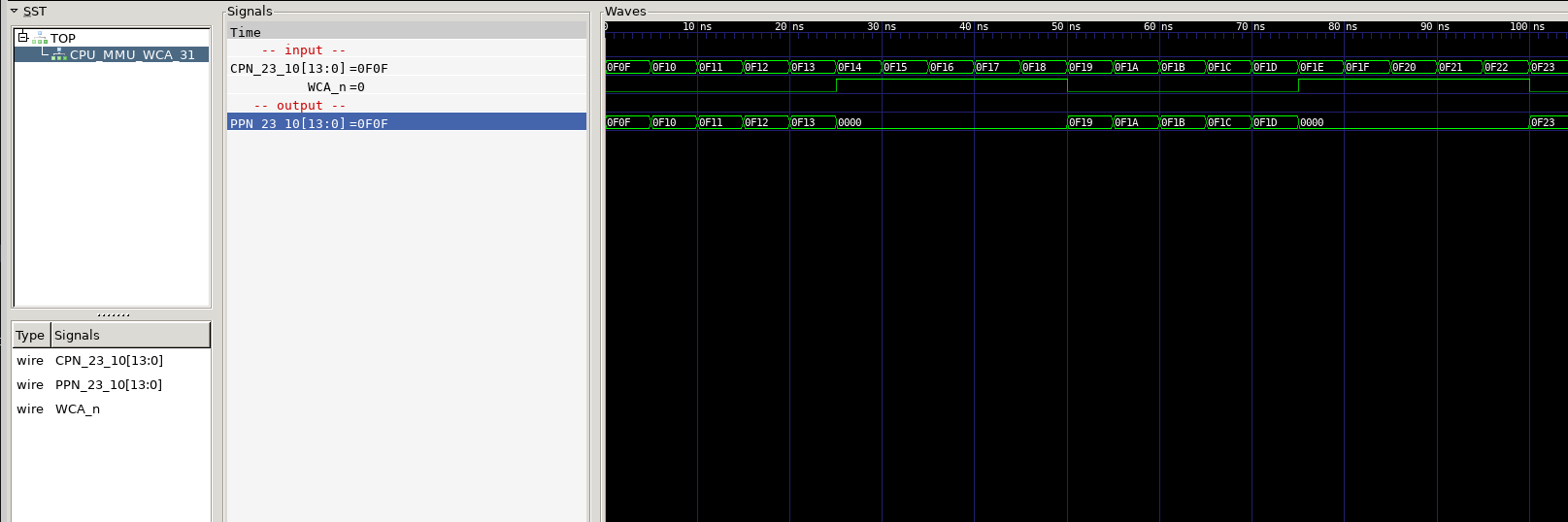 Screenshot from GTKWave