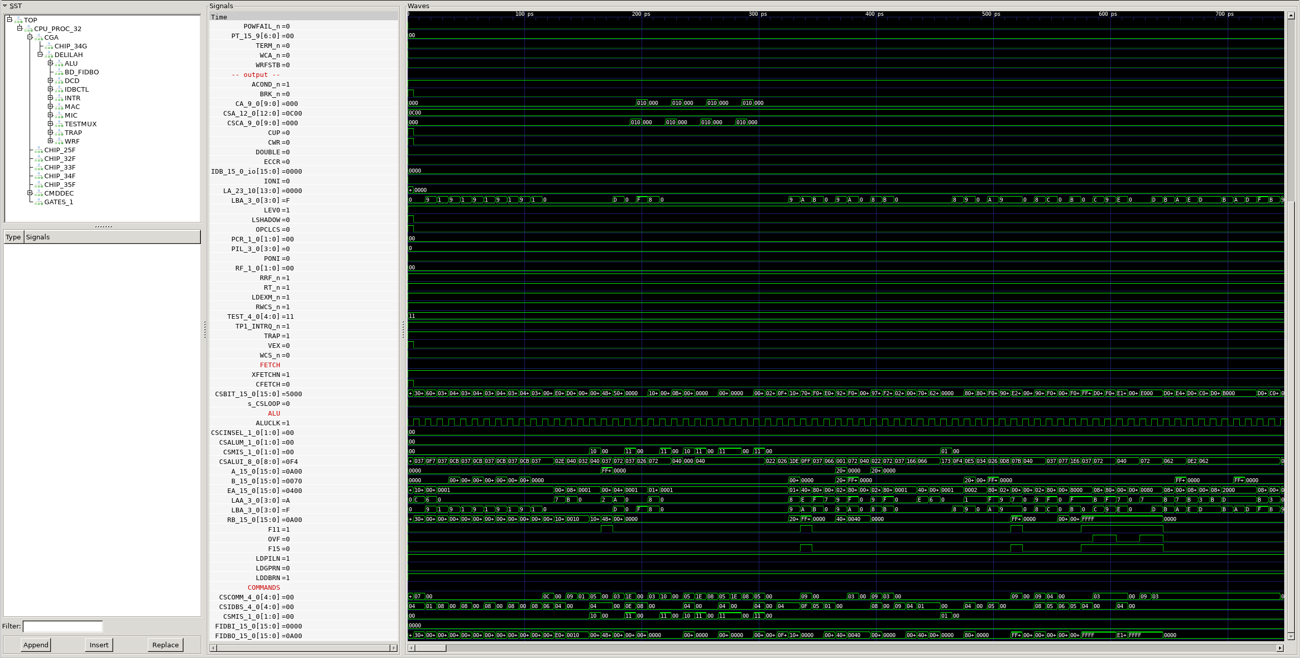 Screenshot from GTKWave