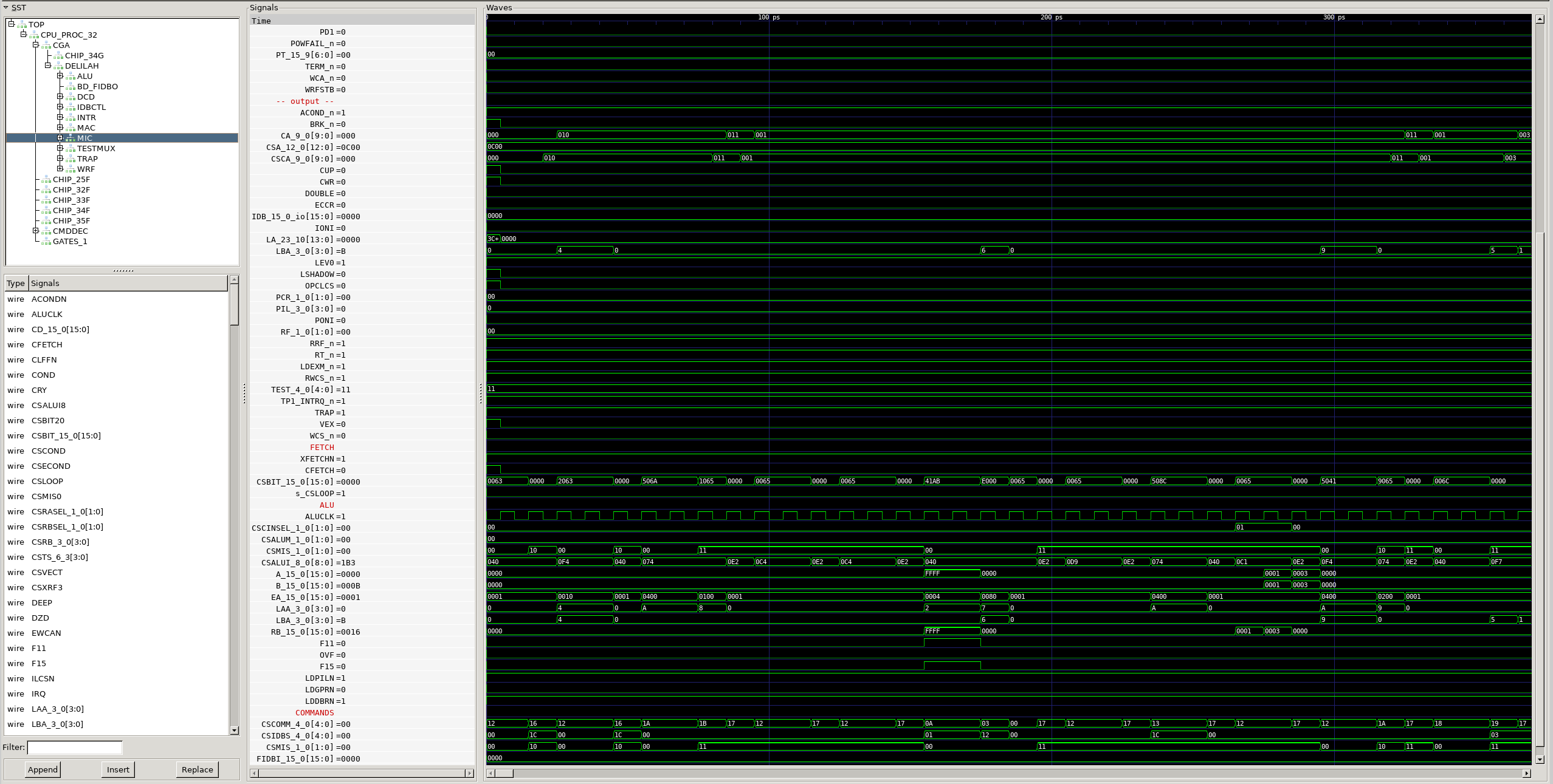 Screenshot from GTKWave