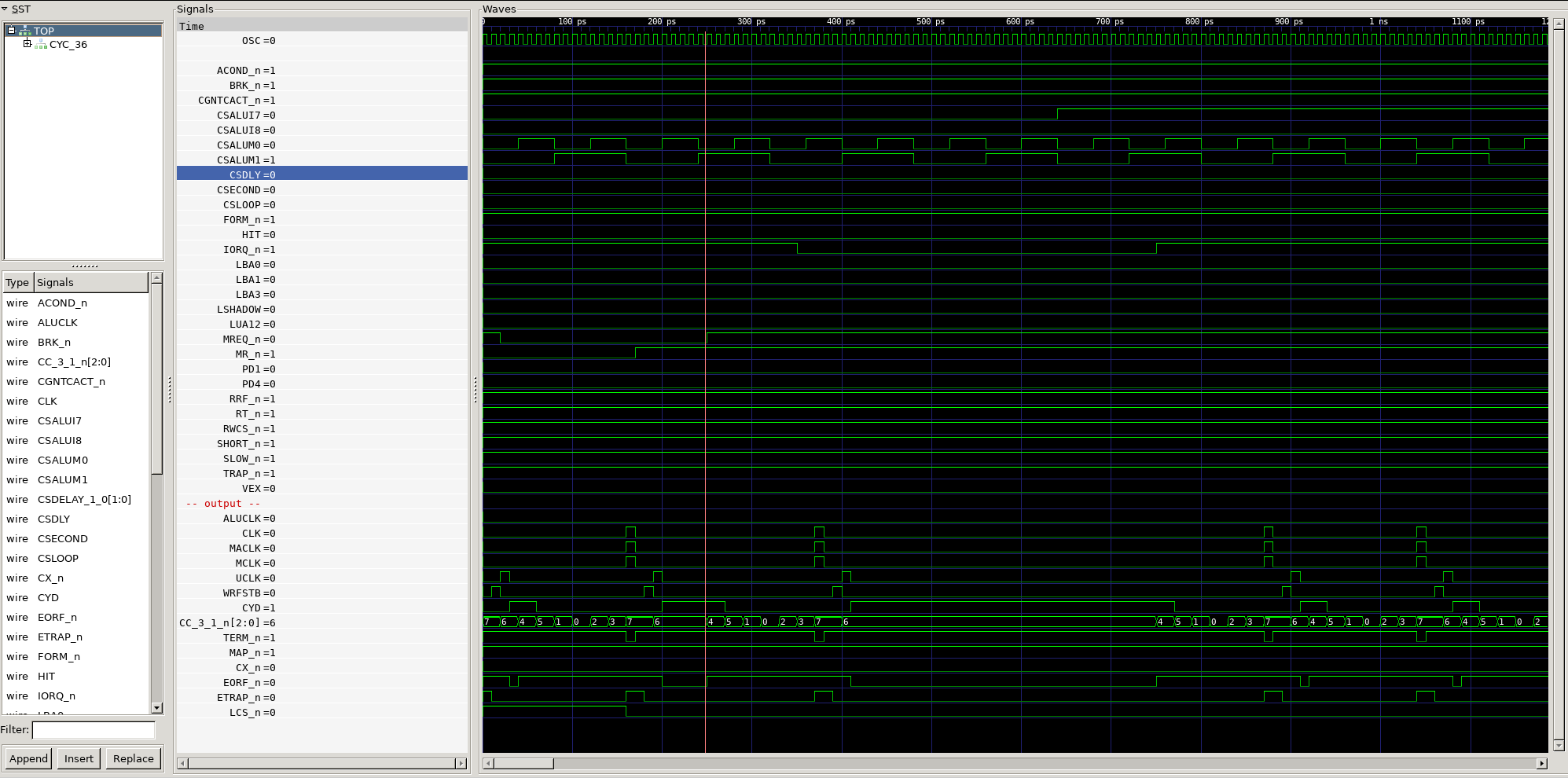 Screenshot from GTKWave