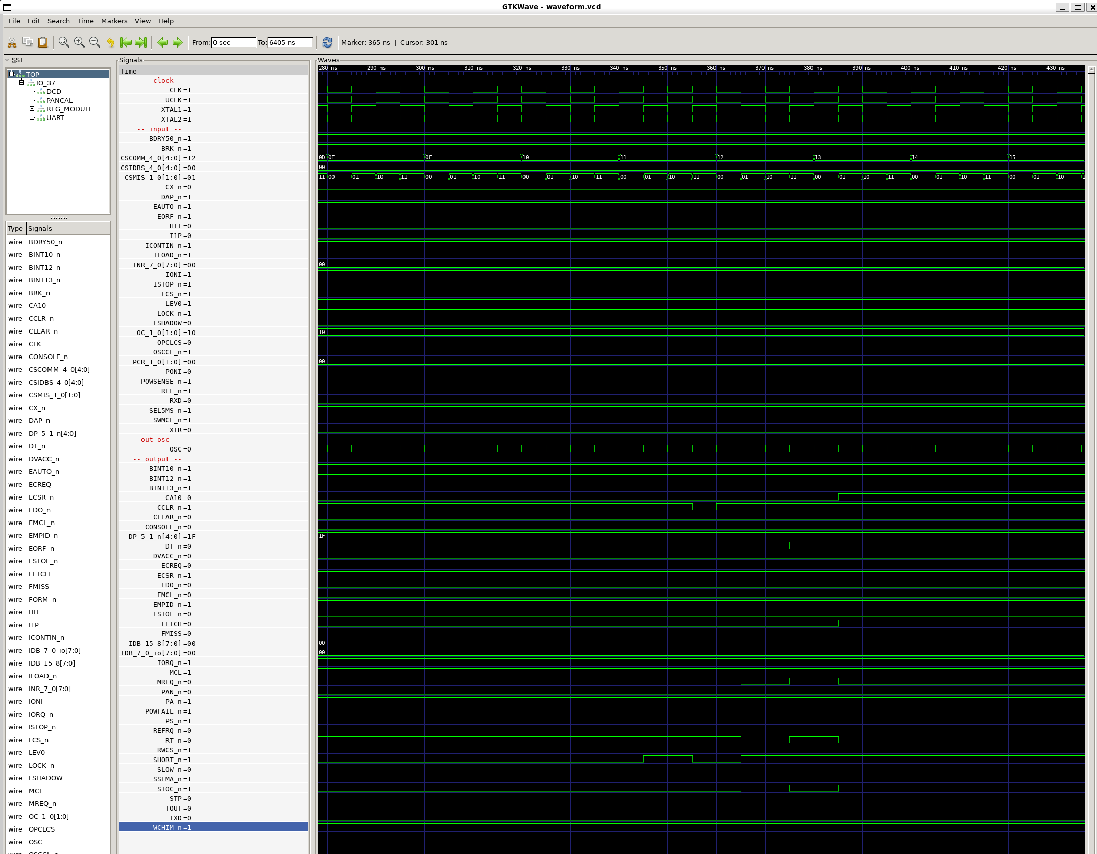 Screenshot from GTKWave