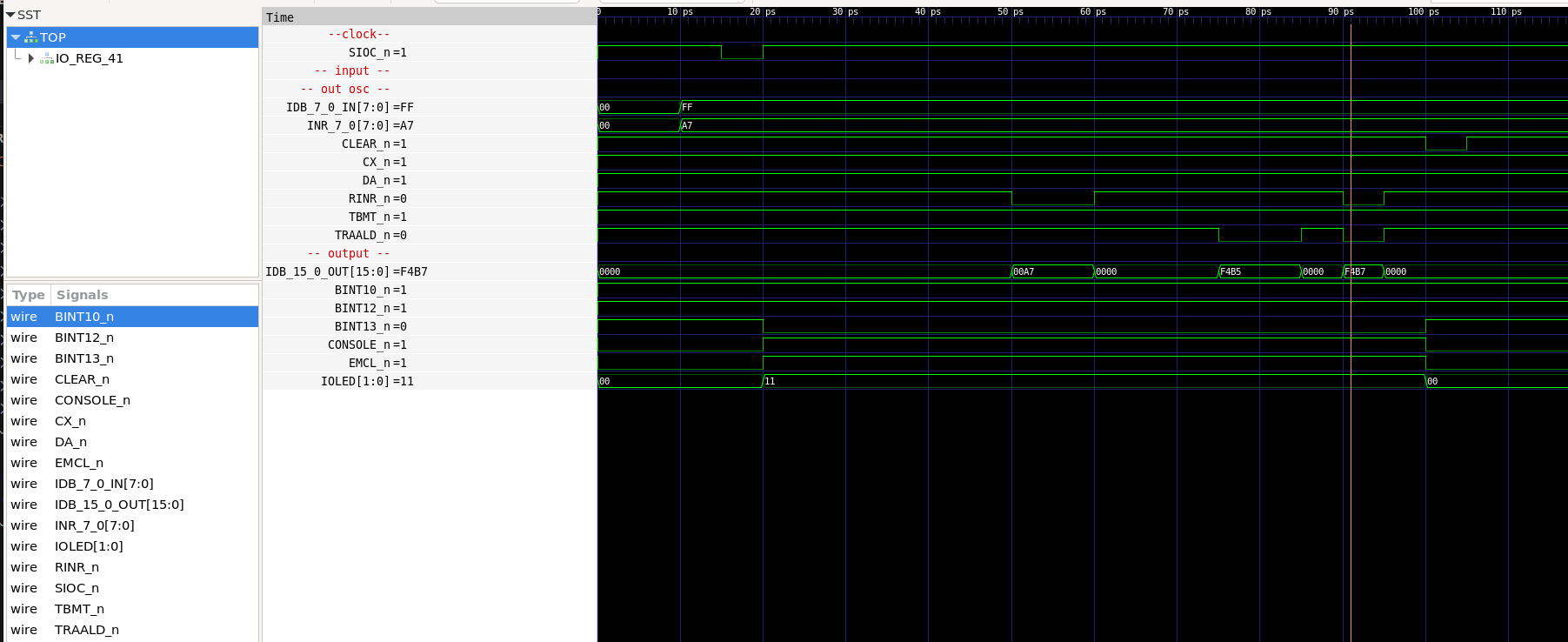 Screenshot from GTKWave