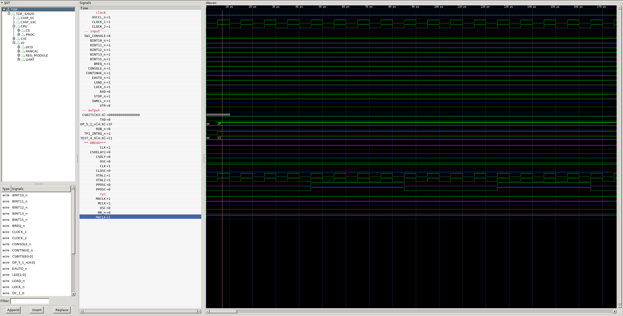 Screenshot from GTKWave