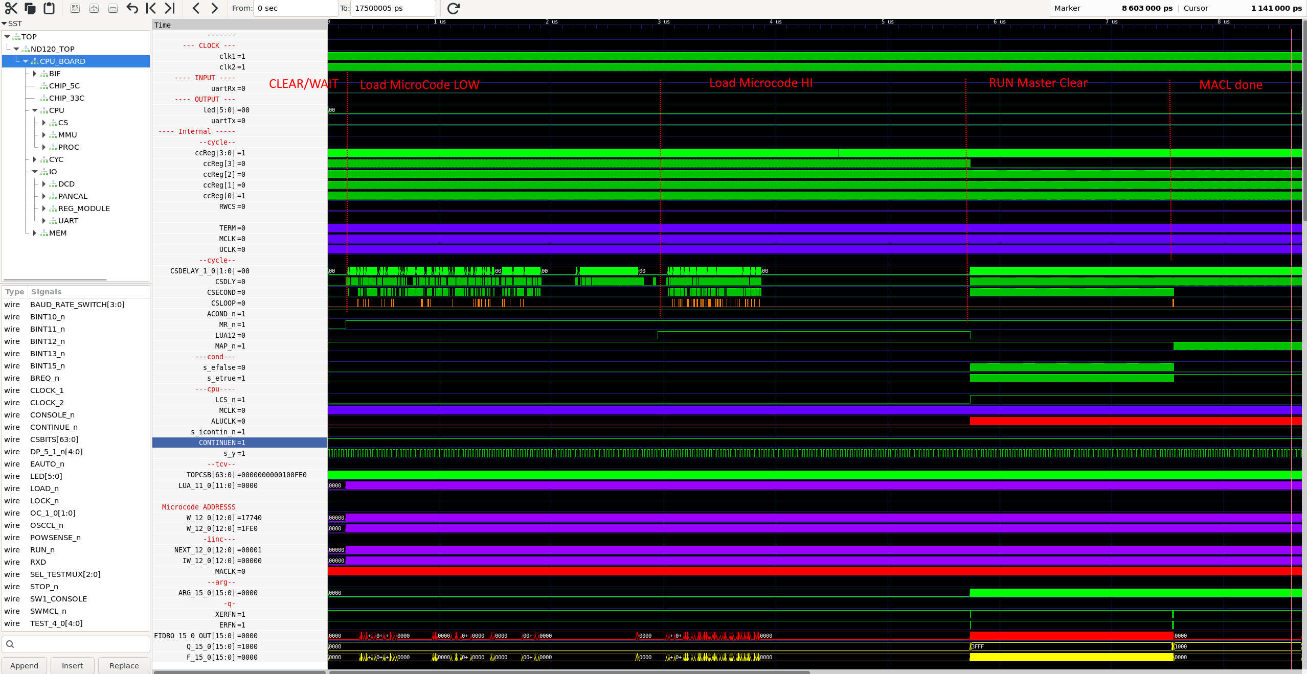 Screenshot from GTKWave